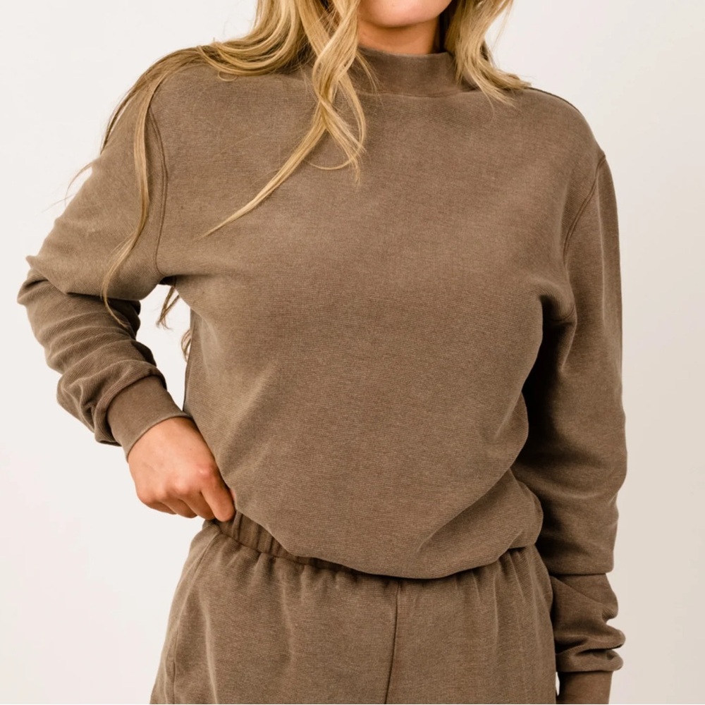 ABLE Brea Cozy Waffle Knit Sweatshirt